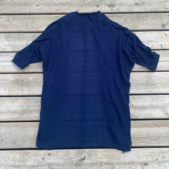 Candy Couture Navy Blue Open Knit Kimono Cardigan XL / TG - Picture 2 of 5